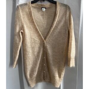 J Crew Women Cardigan Size XS Lightweight Fuzzy Wool Blend Old Money 18270x